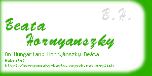 beata hornyanszky business card